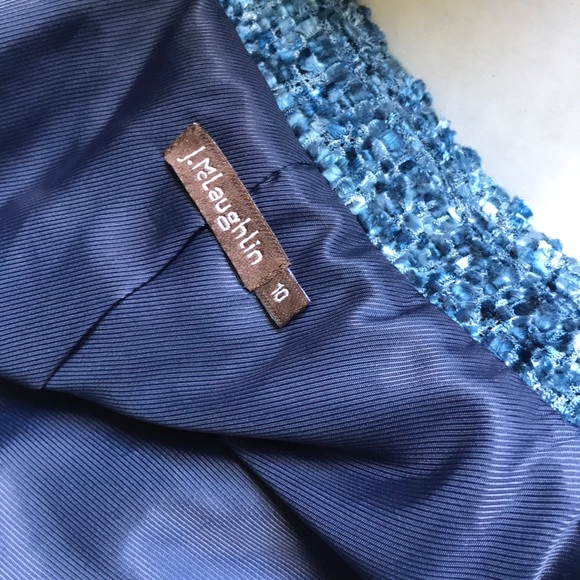 J. McLaughlin blue tweed blazer Sz 10 - Picture 7 of 8